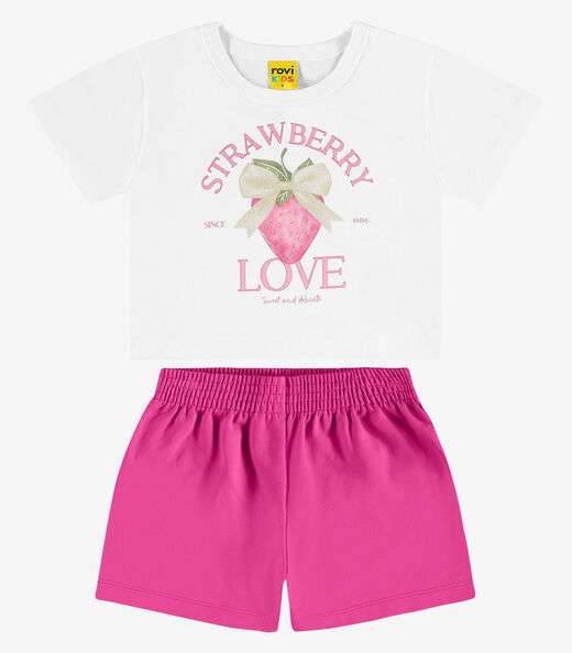 Conjunto Infantil Blusa com Shorts Rovi Kids Branco