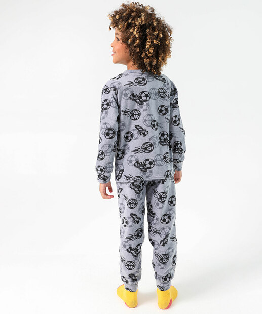 Pijama Infantil Marisa Cinza Tam 4 a 12