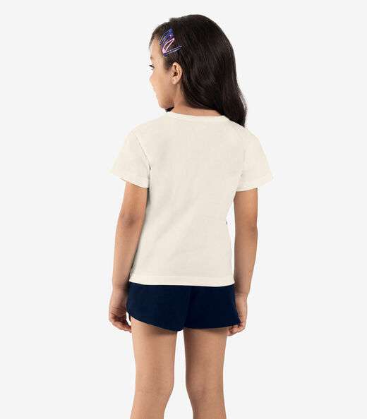 Conjunto Infantil Blusa Com Shorts Rovi Kids Bege