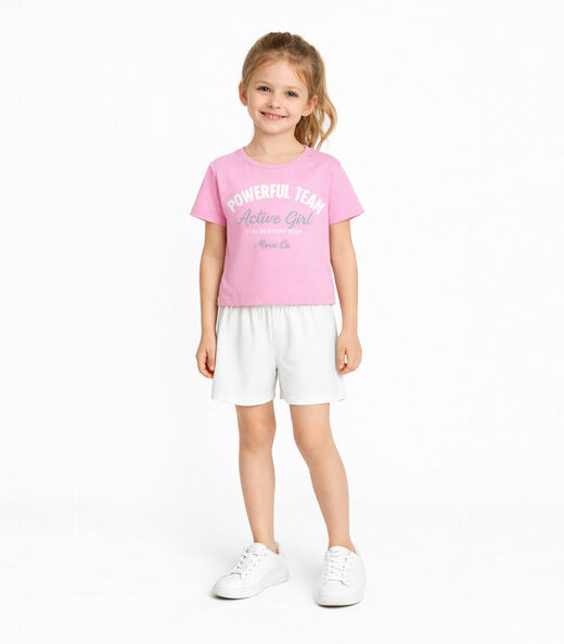 Conjunto Infantil Menina Blusa E Short Select Rosa