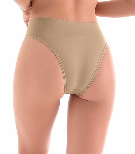 Calcinha Tanga Cós Largo sem Costura Zee Rucci Bege