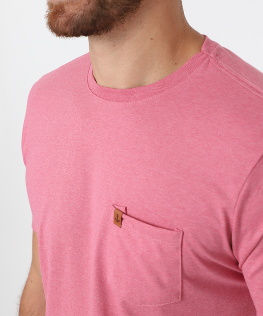 Camiseta Masculina Básica Bolso Marisa Rosa