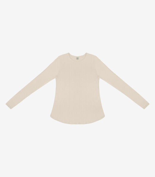 Blusa Feminina Manga Longa Visco Tricot Rovitex Bege