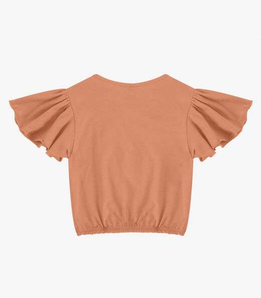 Blusa Infantil Manga Curta Infinita Cor Laranja