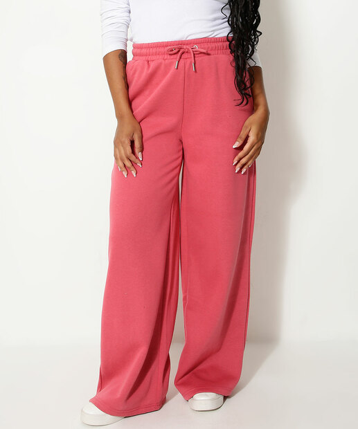 Calça Wide Leg Moletom Feminina Marisa