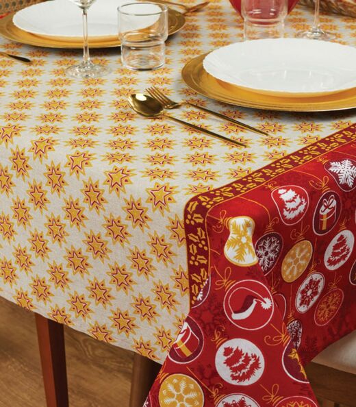 Toalha de Mesa Enfeites 6 lugares Lepper Vermelho