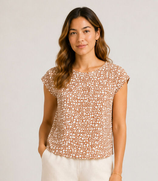 Image_Blusa Feminina Estampada Rovitex Marrom