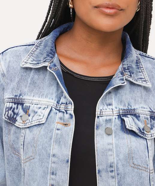 Jaqueta Feminina Jeans Marmorizada Marisa