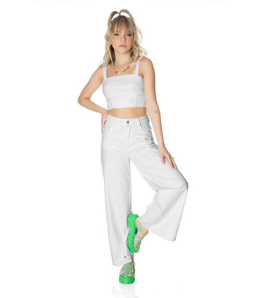 Calça Wide Leg Minty Branco