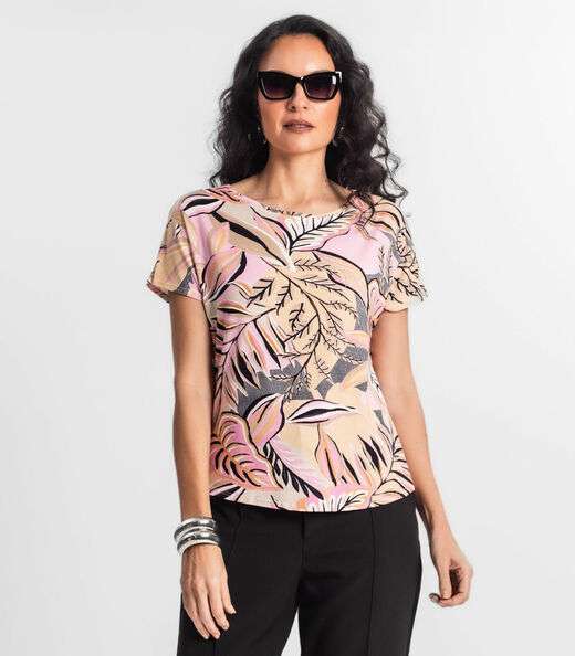 Blusa Feminina Estampada Rovitex Rosa