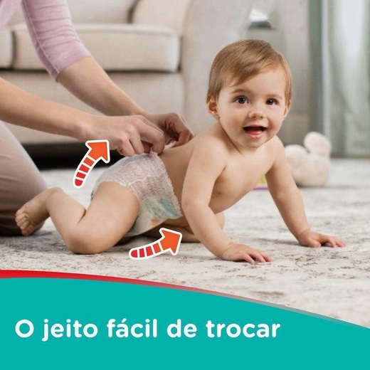 Kit 2 Fraldas Pampers Pants Ajuste Total Mega G 72 tiras