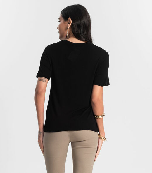 Blusa Visco Tricot Feminina Rovitex Preto
