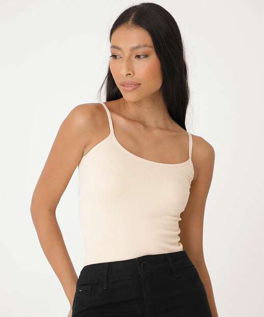 Blusa Regata Feminina Canelada Sem Costura Marisa