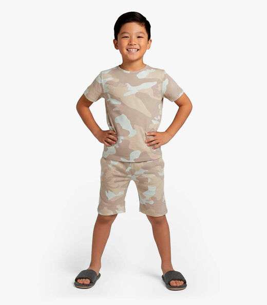 Image_Pijama Infantil Camiseta e Bermuda Select Bege