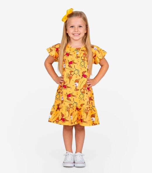 Image_Vestido Infantil Com Manga Godê Select Laranja