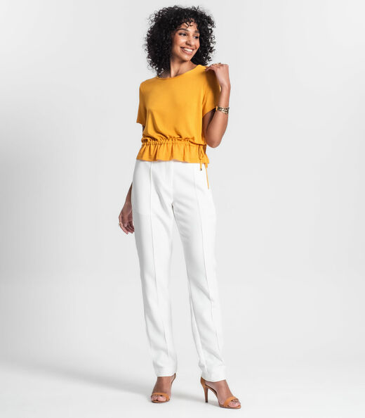 Blusa Feminina Manga Curta Rovitex Amarelo