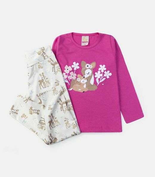Conjunto Infantil Menina Meia Estação Laluna Rosa