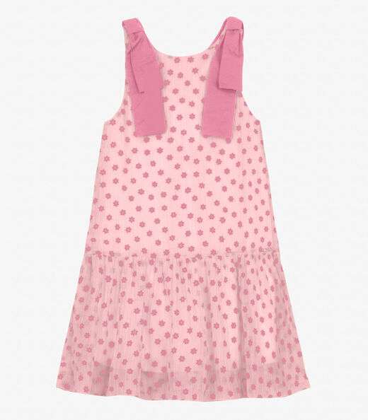 Image_Vestido em Mini Plissado Floral e Visco Trick Nick Rosa