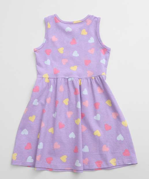 Vestido Infantil Estampa Corações Marisa Tam 1 a 3