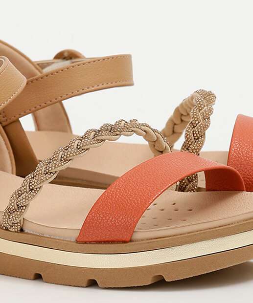 Sandália Feminina Flatform Tratorado Strass Modare 