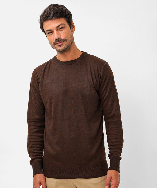 Image_Suéter Masculino Tricô Básico Marrom