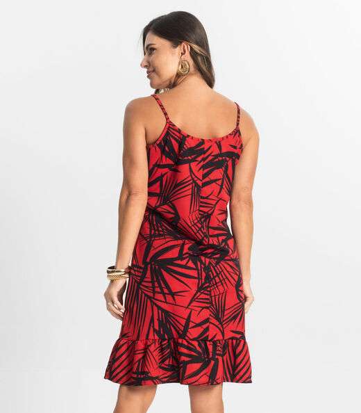 Vestido Curto Feminino Estampado Select Vermelho