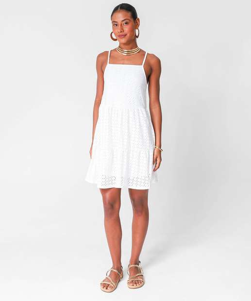 Vestido Feminino Laise Alças Finas Marisa Branco