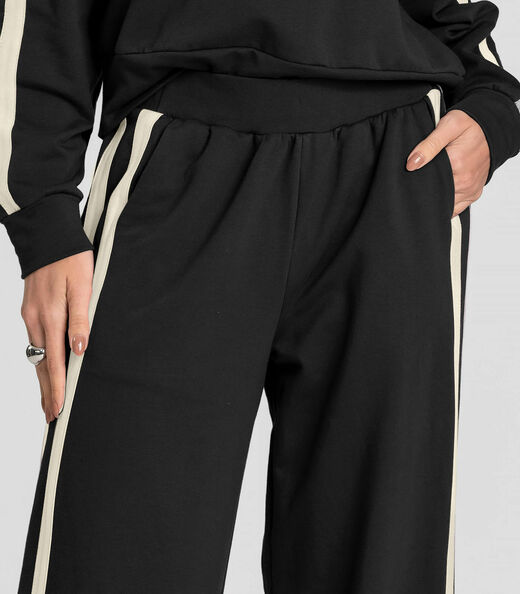 Calça Feminina Pantalona em Molecotton Dianna Preto