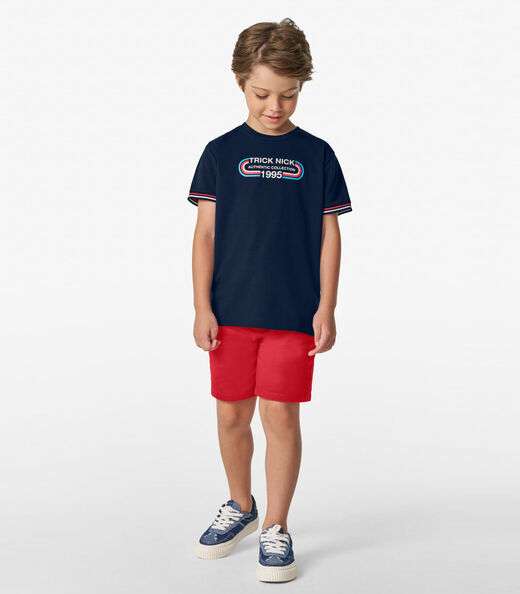 Conjunto Masculino Camiseta com Bermuda Trick Nick Azul Marinho