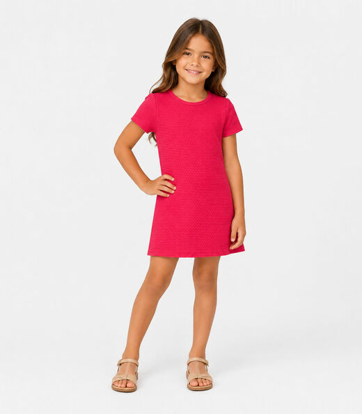 Vestido Infantil Menina Em Malha Puvil Select Rosa