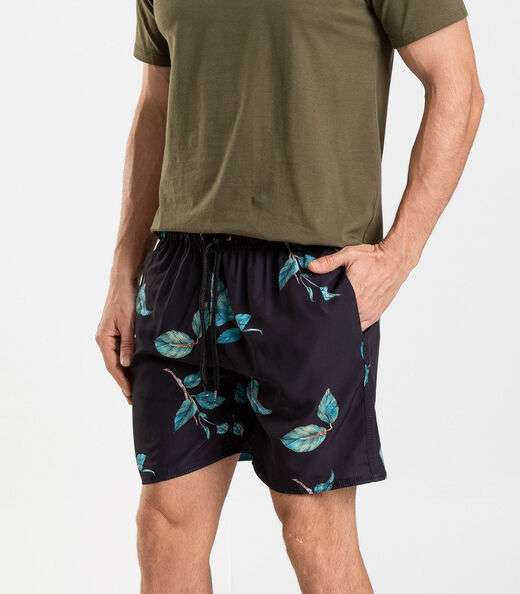 Bermuda Masculina De Microfibra Long Bong Preto