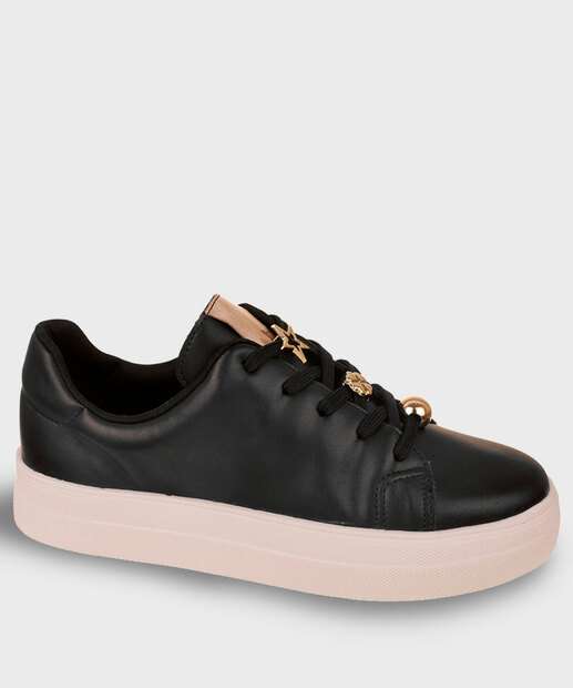 Image_Tênis Casual Feminino Pingentes Bebecê Preto