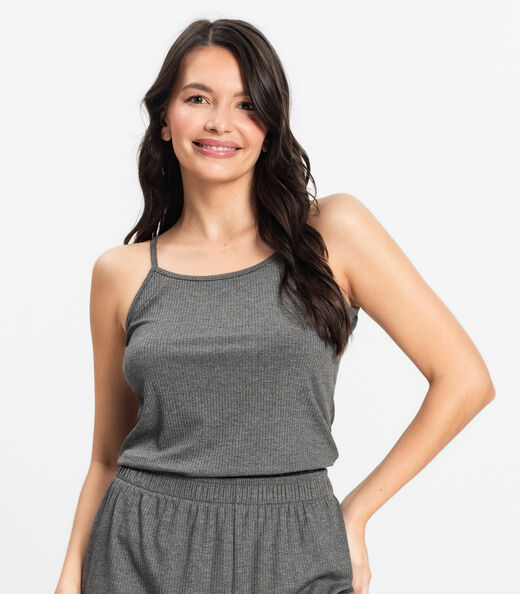 Pijama de Alça Feminino Select Cinza