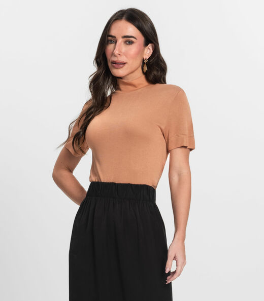 Image_Blusa Feminina Gola Alta ViscoTrico Básica Endless Marrom