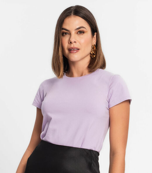 Blusa Feminina Cotton Leve Básica Rovitex Roxo