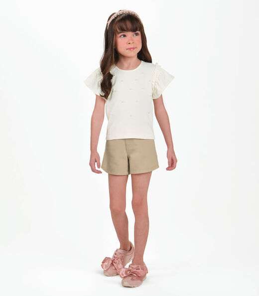 CONJUNTO BLUSA COM SHORTS Bege