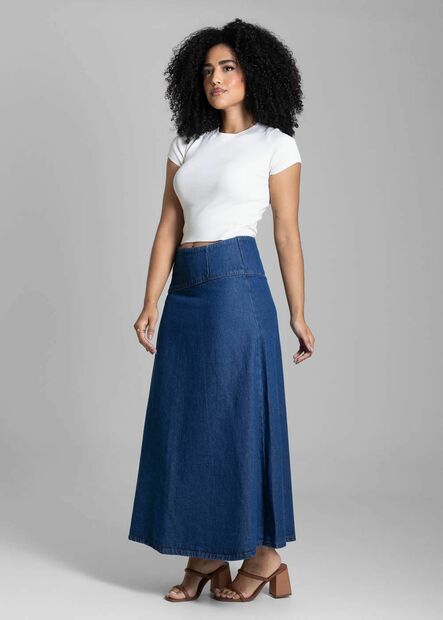 Saia Jeans Sawary Midi - 282529