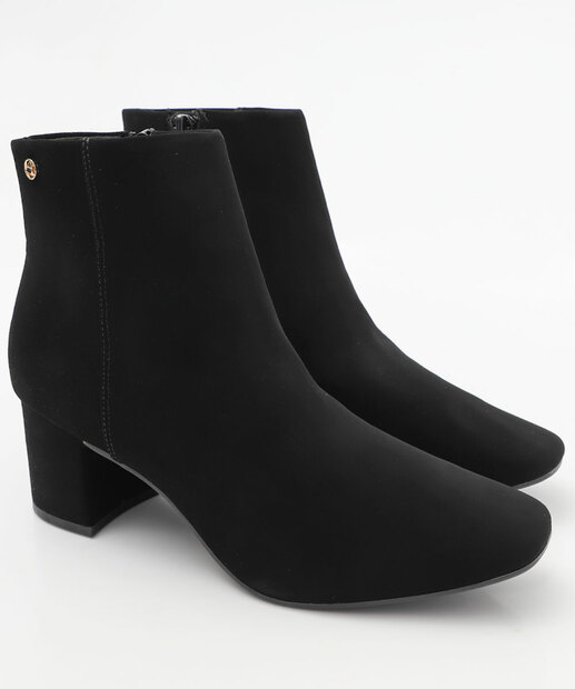 Bota Feminina Cano Curto Salto Grosso Via Uno Preto