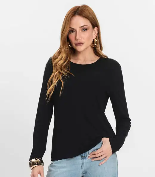 Blusa Manga Longa Select Preto