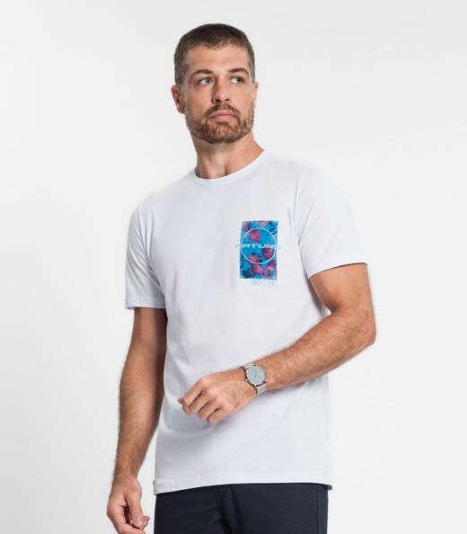 Camiseta Masculina Em Meia Malha Diametro Branco