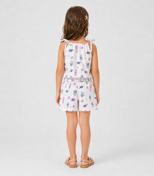 Conjunto Infantil Blusa de Alça e Short Select Bege
