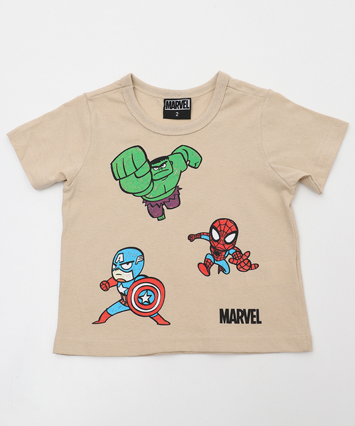 Image_Camiseta Infantil Super Heróis Marvel Tam 1 a 3 Bege