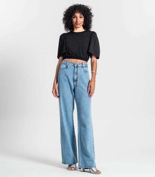 Blusa Cropped Feminina Rovitex Preto