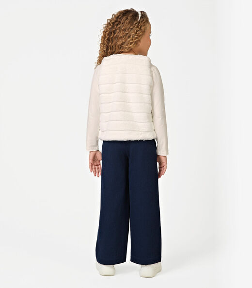 Calça Wide Leg Feminina Infantil Trick Nick Azul