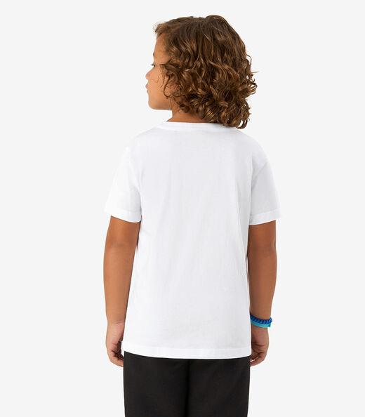 Camiseta Infantil Menino Meia Malha Rovi Kids Branco