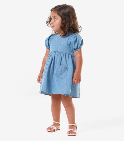Vestido Infantil Jeans Trick Nick Azul