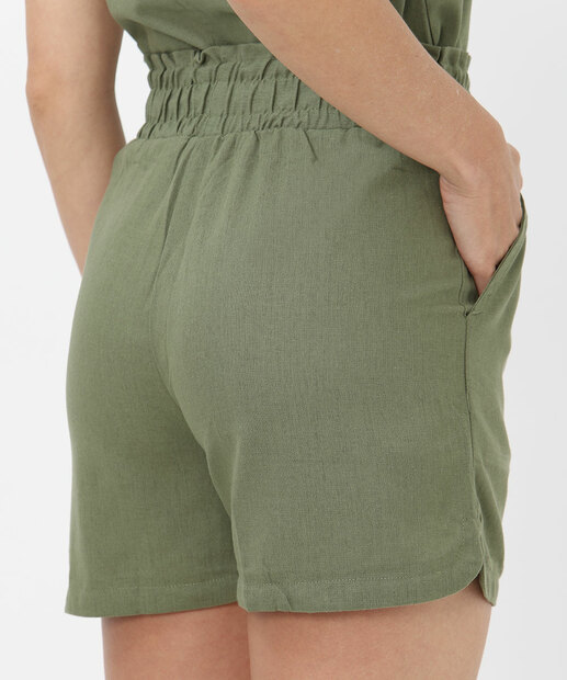 Short Feminino Amarração Bolsos Marisa Verde