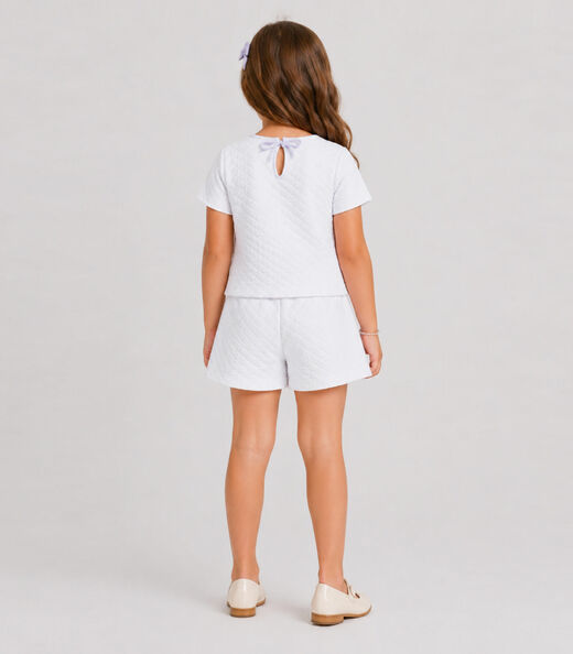 Conjunto Infantil Feminino Blusa E Shorts Select Branco