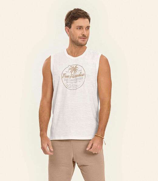 Regata em Meia Malha Masculino Diametro Bege