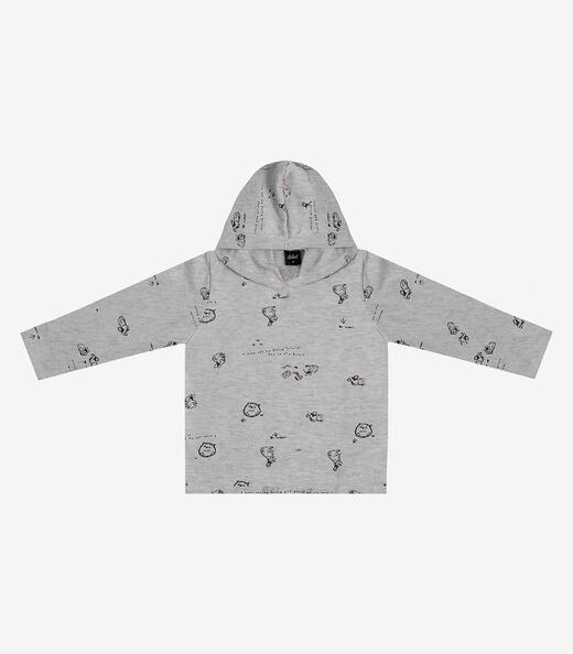 Blusão Infantil Menina Com Capuz Select Cinza